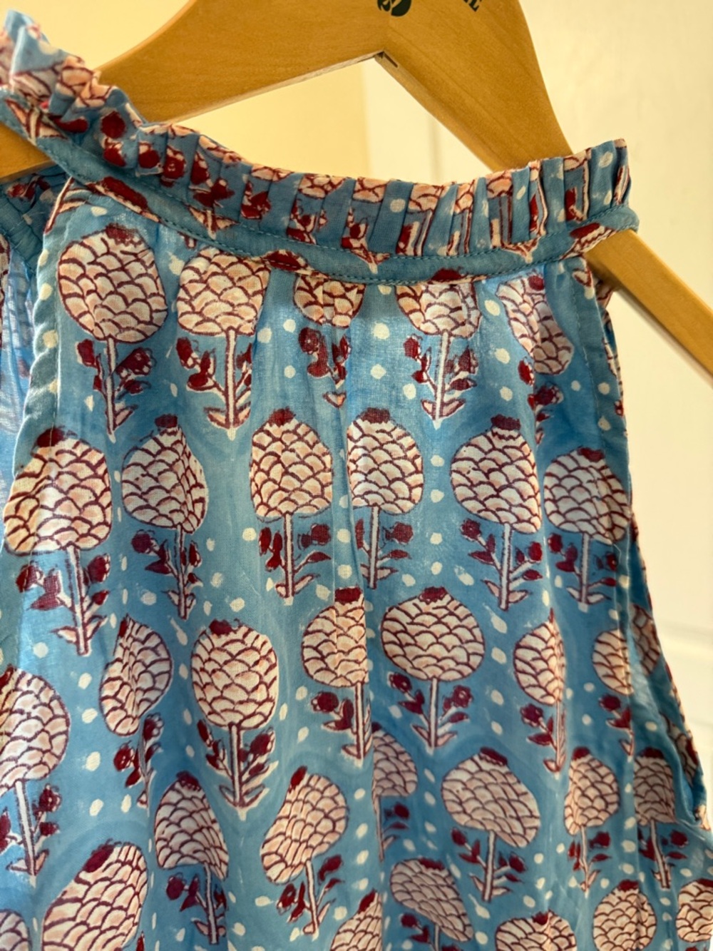 Oliphant 🌹Blue Floral Tiered Cotton dress
